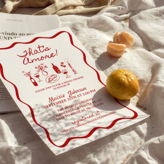 Das ist ein eher italienisches Wavy Border Brautpa Einladung