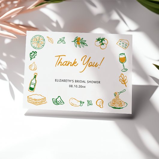 Das ist ein eher rustikales italienisches Brautpar Dankeskarte