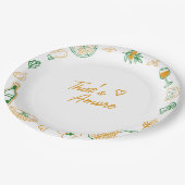 Das ist ein eher rustikales italienisches Brautpar Pappteller (Schrägansicht)