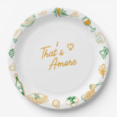 Das ist ein eher rustikales italienisches Brautpar Pappteller (Vorderseite)