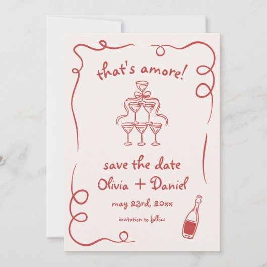 Das ist ein eher skurriler, handgezeichneter QR-Fo Save The Date (Vorderseite)