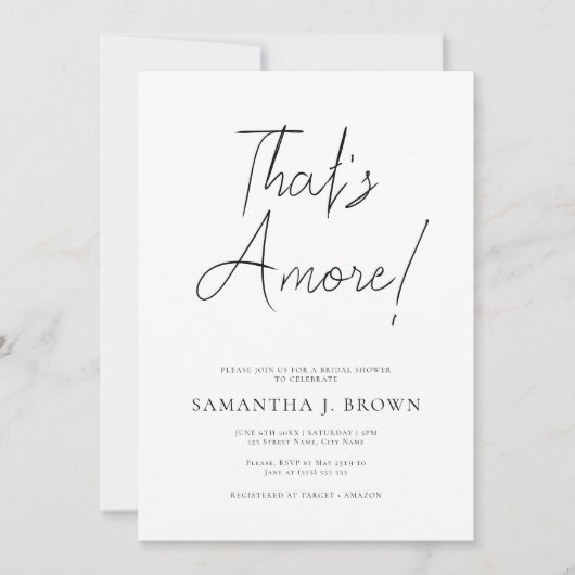 Das ist ein einfacheres Minimalistisches Brautpart Einladung (Vorderseite)