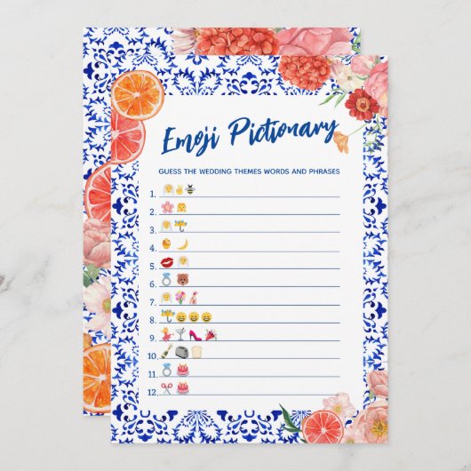 Das ist ein Emoji-Brautparty-Spiel Einladung (Vorne/Hinten)