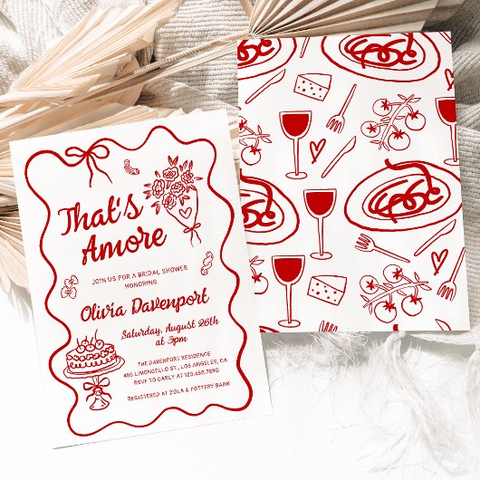 Das ist ein handgezeichnetes italienisches Brautpa Einladung