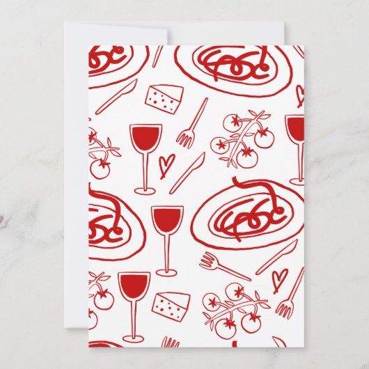 Das ist ein handgezeichnetes italienisches Brautpa Einladung (Rückseite)