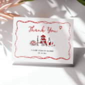 Das ist ein handgezeichnetes italienisches Rotes B Dankeskarte