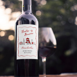 Das ist ein handgezeichnetes italienisches Rotes B Weinetikett