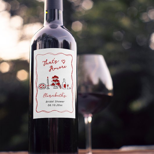 Das ist ein handgezeichnetes italienisches Rotes B Weinetikett