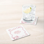 Das ist ein handgezogenes Pasta Italien Brautparty Rechteckiger Pappuntersetzer (Vor Ort)