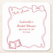 Das ist ein handgezogenes Pasta Italien Brautparty Rechteckiger Pappuntersetzer (Vorderseite)