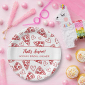 Das ist ein handgezogenes Pizza-Party-Brautparty Pappteller (Party)