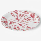 Das ist ein handgezogenes Pizza-Party-Brautparty Pappteller (Schrägansicht)