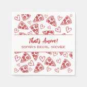 Das ist ein handgezogenes Pizza-Party-Brautparty Serviette (Vorderseite)