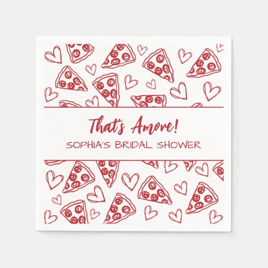 Das ist ein handgezogenes Pizza-Party-Brautparty Serviette (Vorderseite)