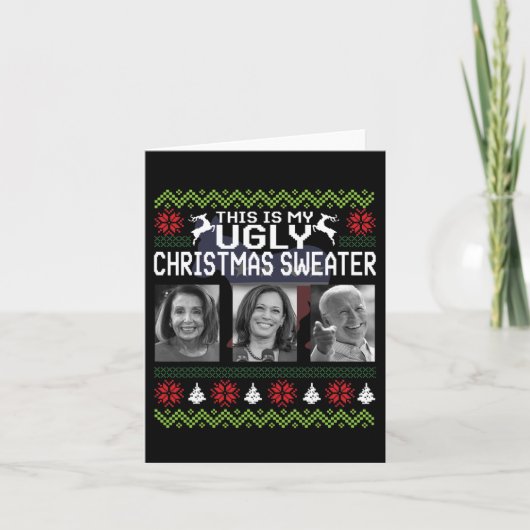 Das ist ein hässlicher Weihnachtssüßer Joe Biden H Karte (Vorderseite)