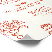 Das ist ein Illustrierteres Bar-Menü Poster (Ecke)