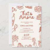 Das ist ein Illustrierteres rotes Brautparty Einladung (Vorderseite)