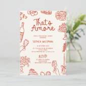 Das ist ein Illustrierteres rotes Brautparty Einladung (Stehend Vorderseite)