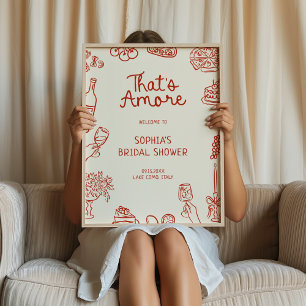 Das ist ein Illustrierteres rotes Brautparty Poster