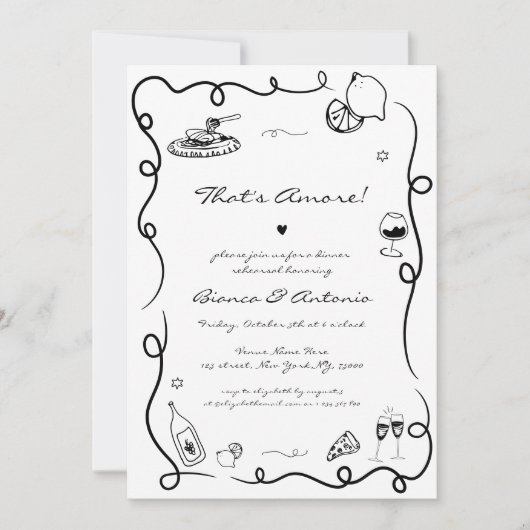 Das ist ein italienischeres Probe Dinner Einladung (Vorderseite)