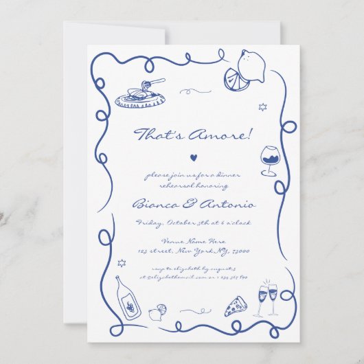 Das ist ein italienischeres Probe Dinner Einladung (Vorderseite)