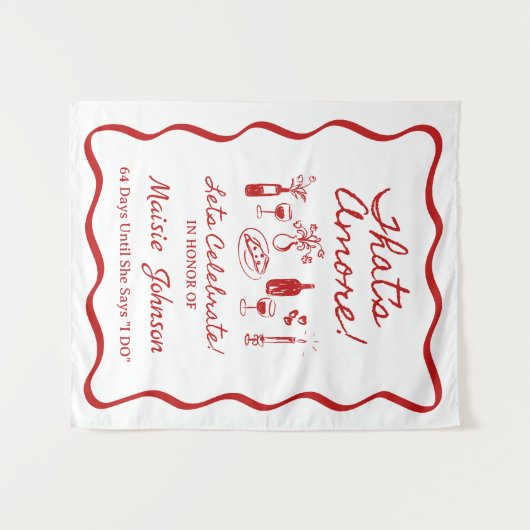 Das ist ein italienischeres Thema Brautparty-Zeich Wandteppich (Vorderseite (Horizontal))