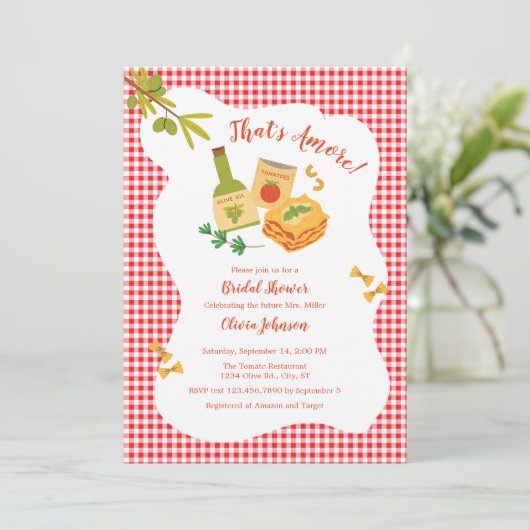 Das ist ein italienischeres Theme-Brautparty Einladung (Stehend Vorderseite)