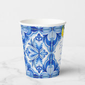 Das ist ein italienisches Brautparty aus blauem Fl Pappbecher (Rechts)