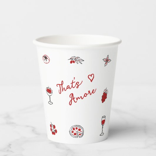 Das ist ein italienisches Food Red Brautparty Pappbecher (Vorderseite)