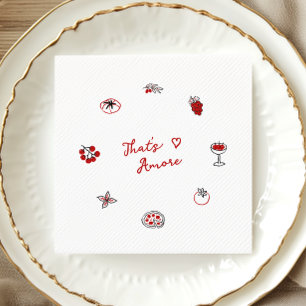 Das ist ein italienisches Food Red Brautparty Serviette