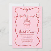 Das ist ein italienisches handgezeichnetes, rosa B Einladung (Vorderseite)