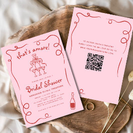 Das ist ein italienisches handgezeichnetes, rosa B Einladung