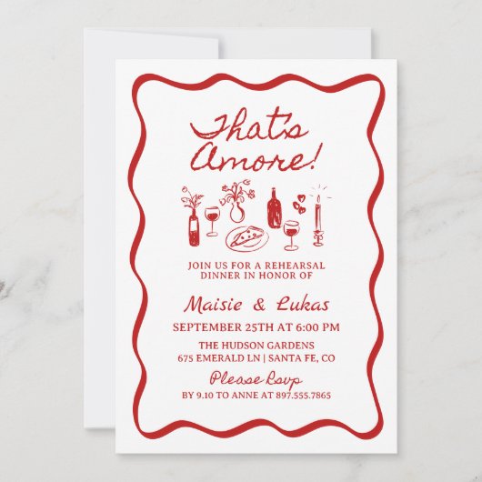 Das ist ein italienisches Illustration Probe Dinne Einladung (Vorderseite)