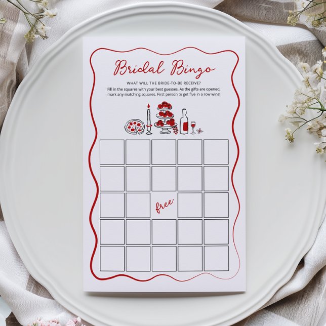 Das ist ein italienisches Red Brautparty Bingo Spi (Von Creator hochgeladen)