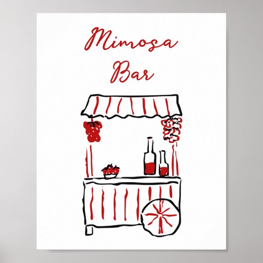 Das ist ein italienisches Rotes Brautparty Mimosa  Poster (Vorne)