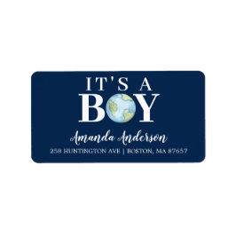 Das ist ein Junge! Babydusche-Adressetikett Adressaufkleber