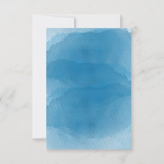 Das ist ein Junge! Babydusche Blau Wasserfarbe Abs Einladung (Rückseite)