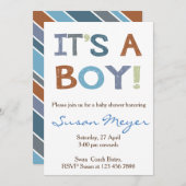 Das ist ein Junge! Babydusche Einladung (Vorne/Hinten)