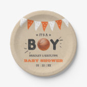 Das ist ein Junge! Basketball-Kinderdusche Pappteller (Vorderseite)