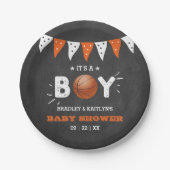 Das ist ein Junge! Basketball-Kinderdusche Pappteller (Vorderseite)