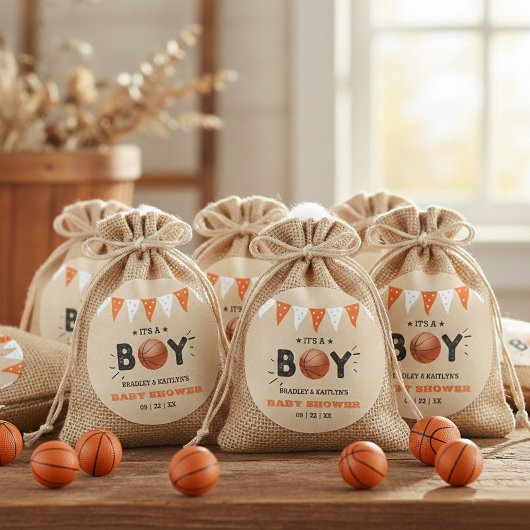 Das ist ein Junge! Basketball-Kinderdusche Runder Aufkleber