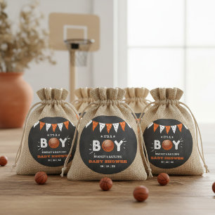 Das ist ein Junge! Basketball-Kinderdusche Runder Aufkleber