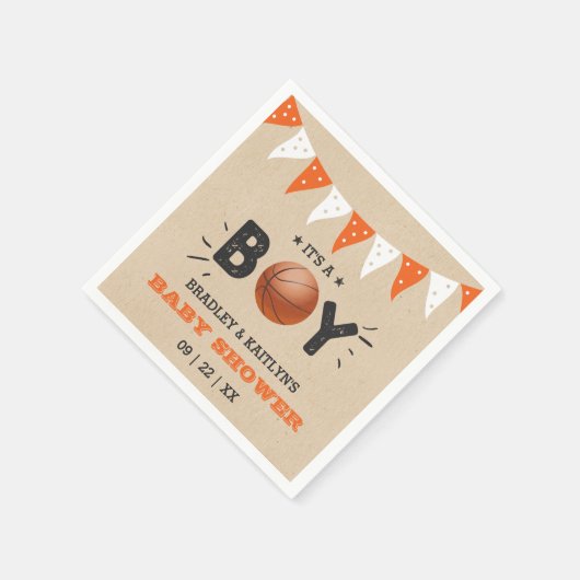 Das ist ein Junge! Basketball-Kinderdusche Serviette (Ecke)