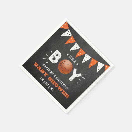 Das ist ein Junge! Basketball-Kinderdusche Serviette (Ecke)