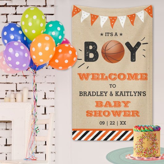 Das ist ein Junge! Basketball Themed Baby Dusche E Banner