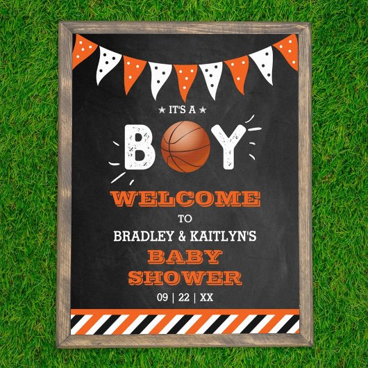 Das ist ein Junge! Basketball Themed Baby Dusche E Poster