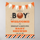 Das ist ein Junge! Basketball Themed Baby Dusche E Poster (Vorne)