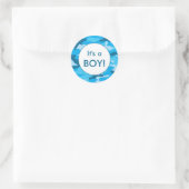 Das ist ein Junge! Blaue Camouflage: Aufkleber bev (Tasche)