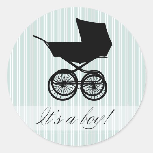 Das ist ein Junge! Blue Baby Buggy Sticker (Vorderseite)