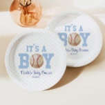 Das ist ein Junge! Blue Baseball Baby Dusche Pappteller<br><div class="desc">Das sind Teller mit Baseball-Themen und einem blauen Polka Dot Design. Das ist ein Junge! Das Design ist einfach und minimalistisch.</div>